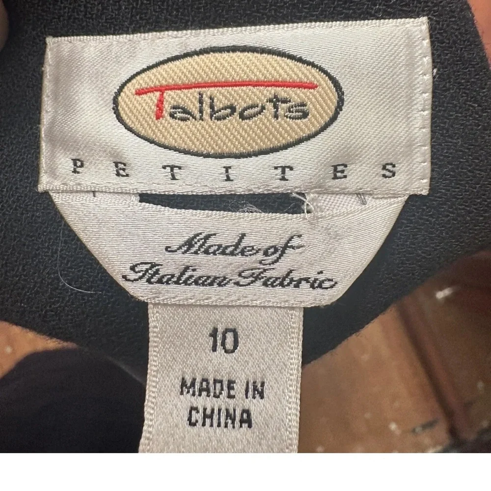 Talbot Petite Black Pure Wool Lined Italian Fabric Blazer Jacket Size 10P - Picture 9 of 11